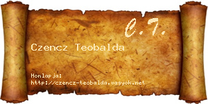 Czencz Teobalda névjegykártya